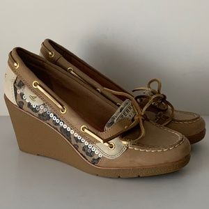 Sperry Top Sider Wedge Boat Shoes. Size 8.
